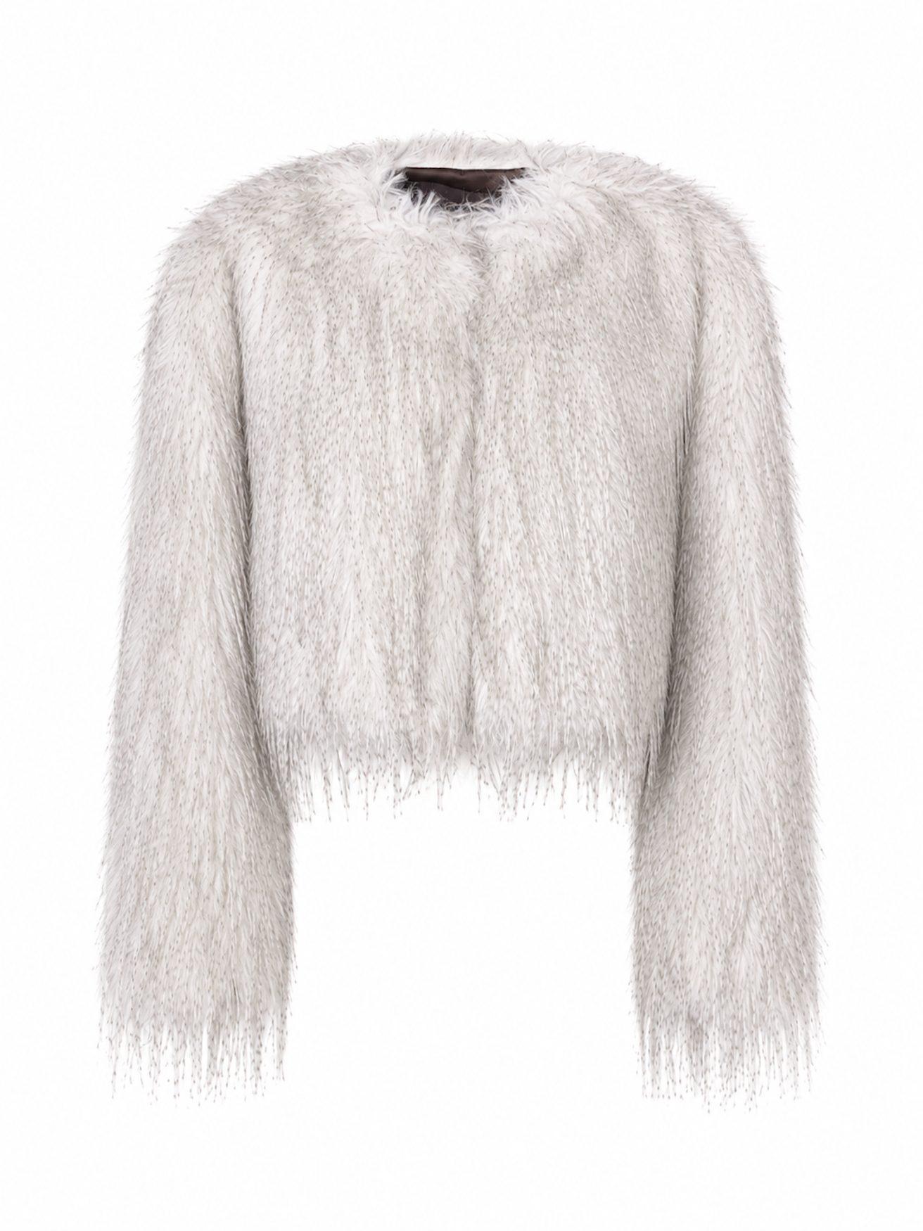 Model in the FREED Anna Feather faux fur jacket, showcasing its soft texture and oversized statement shape.